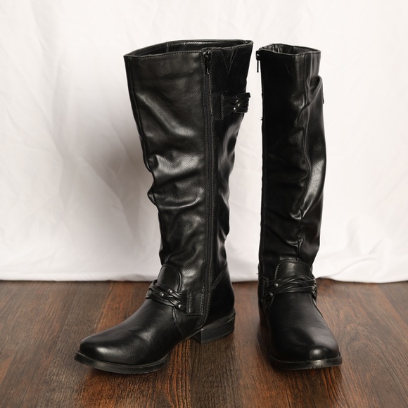 Women's White Mountain Merida Black Knee high riding boots. Size 7 - Picture 4 of 7